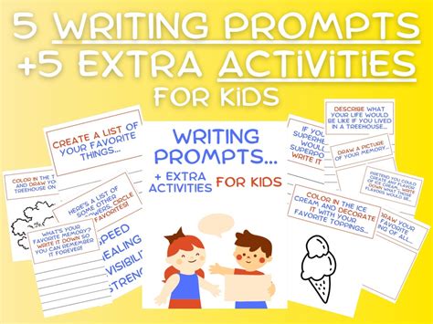 Printable Writing Prompts for Kids Activity Pages Coloring Preschool ...