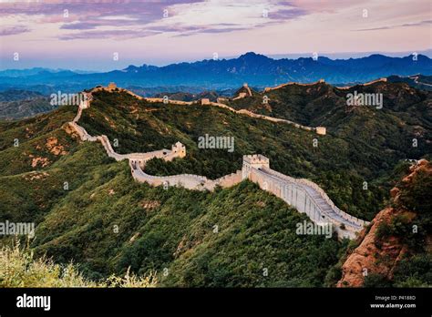 Sunrise at Jinshanling Great Wall of China, Jinshanling, Beijing, China Stock Photo - Alamy