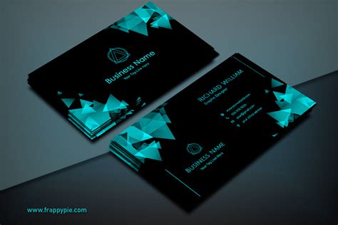 Professional business card design, black modern visiting card - FrappyPie