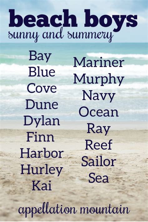 Beach Boy Baby Names: Kai, Reef, Cove, Dune | Ocean baby names, Baby names, Cute baby names