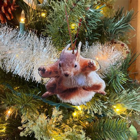 CHRISTMAS VACATION SQUIRREL Ornament Funny Christmas Tree Ornament Flying Squirrel Dye ...