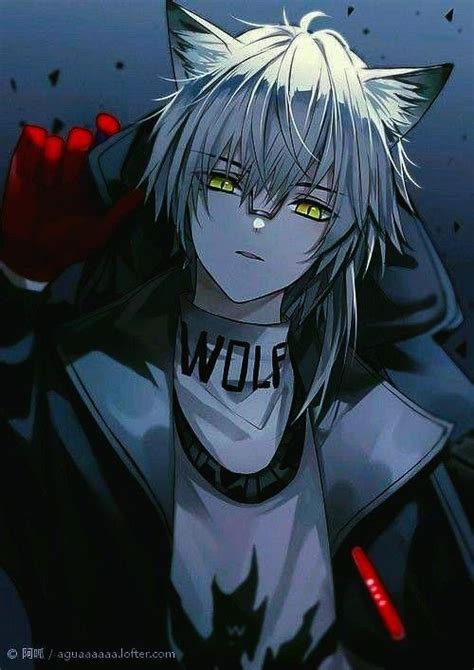 Anime Wolf Demon Boy With White Hair