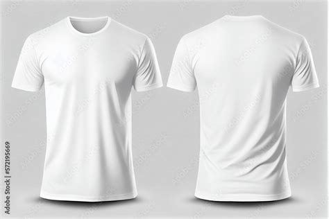 T-shirt mockup. White blank t-shirt front and back views. Female and ...