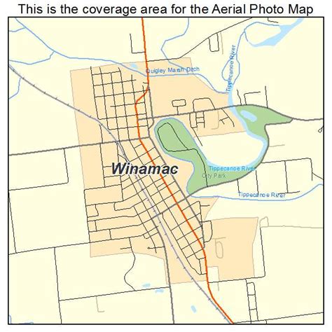 Aerial Photography Map of Winamac, IN Indiana