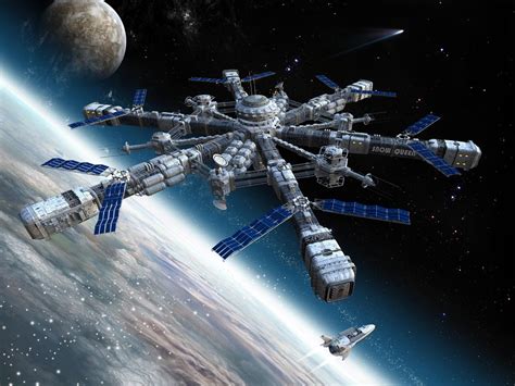 Futuristic Space Station Wallpaper