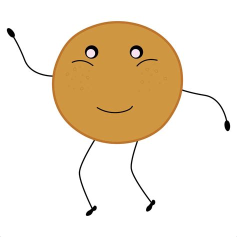 Cute pancake with funny face, hands and legs on a white background. EPS ...