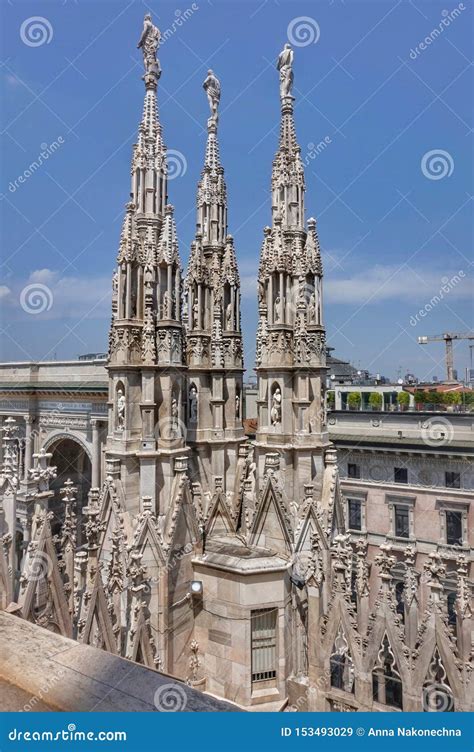 Beautiful Roof of the Duomo Cathedral in Milan. Editorial Stock Image ...