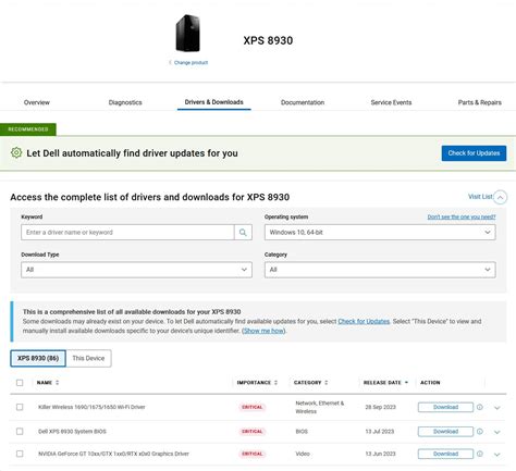 ‎XPS 8930, view driver updates | DELL Technologies