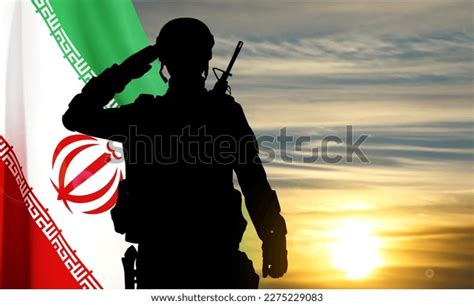 Silhouette Saluting Soldier Against Sunset Iran Stock Vector (Royalty Free) 2275229083 ...