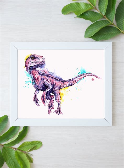 Watercolor Dinosaur Art Print Dinosaur Room Decor Dinosaur | Etsy