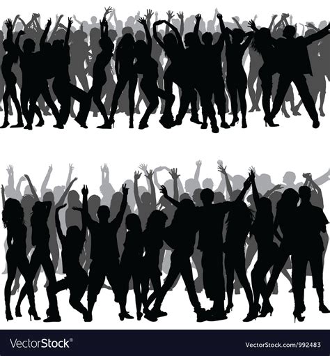 Crowd silhouettes Royalty Free Vector Image - VectorStock