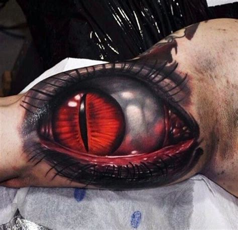 Red Snake Eye Watching you 3D tattoo - Best Tattoo Ideas Gallery