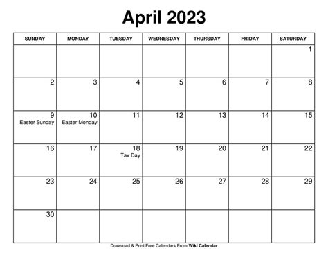 April 2023 Wiki Calendar - Get Calender 2023 Update