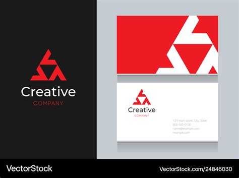 Triangle-logo-with-business-card Royalty Free Vector Image