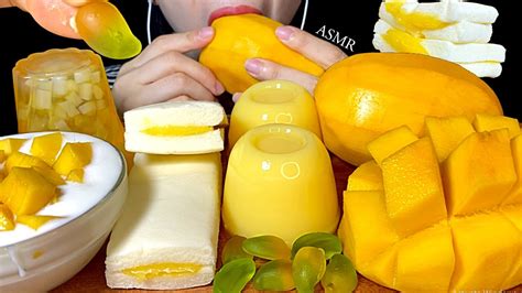 ASMR 🥭 Eating Mango 🥭(Mango, Puding mango, Jelly Mango, cake mango, mango yogurt) - YouTube