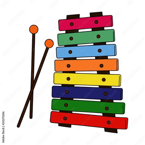 Xylophone cartoon illustration isolated on white background for ...