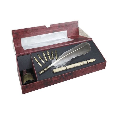 Feather Pen Set - Calligraphy Feather Pen Set with Stylus & Ink