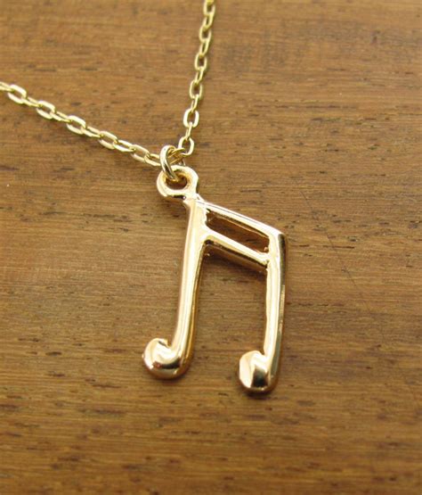 Musical Note Gold Necklace Gold Filled 14k Pendant Musical - Etsy