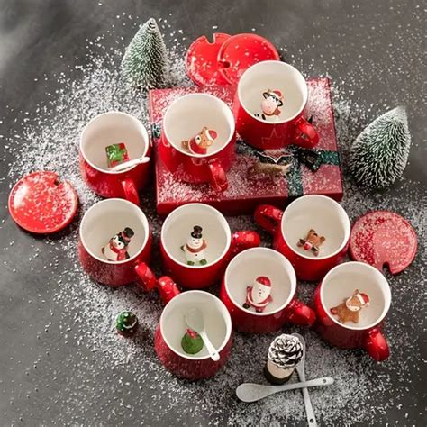 Cute Ceramic Cartoon Mug Hidden 3d Christmas Inside Cup - Temu