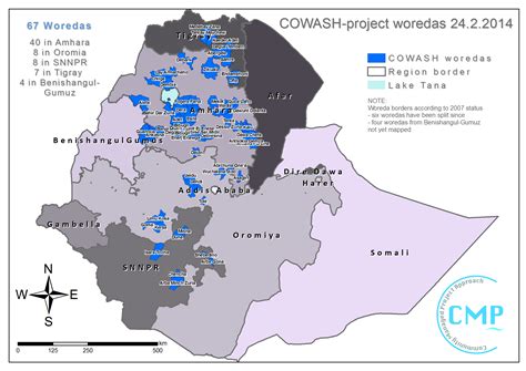 COWASH woreda map published - CMP CoWASH Ethiopia