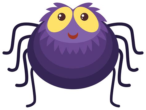 Purple spider with happy face 297353 Vector Art at Vecteezy