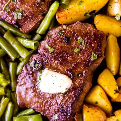 Cook your top sirloin steak on a sheet pan in the oven with potatoes and veggies like green ...