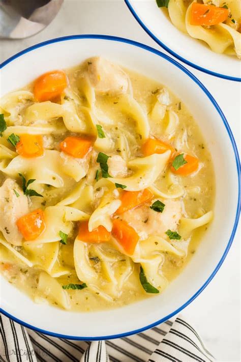 Slow Cooker Creamy Chicken Noodle Soup - The Recipe Rebel