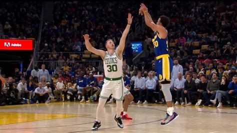 Steph Curry looks away as he drains 30-foot buzzer-beater vs. Celtics ...