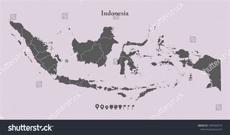 Detailed Vector Indonesia Country Border Map Stock Vector (Royalty Free ...