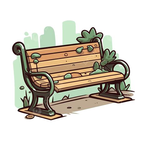 Cartoon Bench With Planter Inside A City Park Clipart Vector, Bench ...