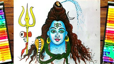 Shiva Drawing With Colour : How To Draw Lord Shiva |lord Shiva Drawing | Bodewasude