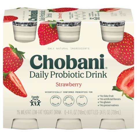 Chobani® Probiotic Strawberry Greek Yogurt Drinks, 6 ct - Kroger