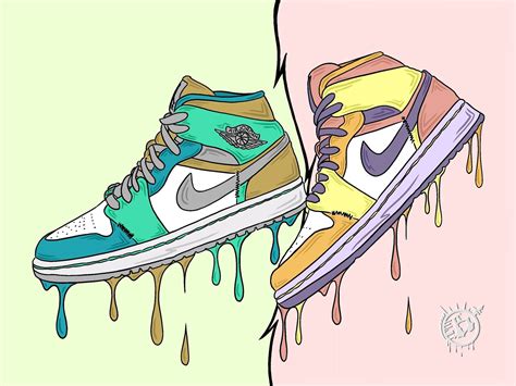 Download A Pair Of Sneakers With Colorful Drips On Them Wallpaper | Wallpapers.com