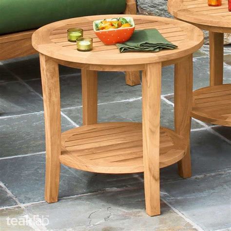 Buy Teak Wood Outdoor Round Side Table Online | TeakLab