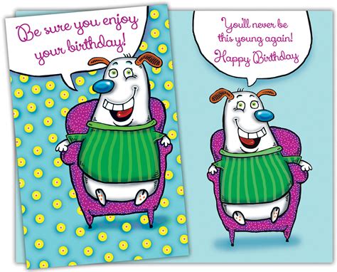 94147 Six Funny Birthday General Greeting Cards With Six Envelopes For ...