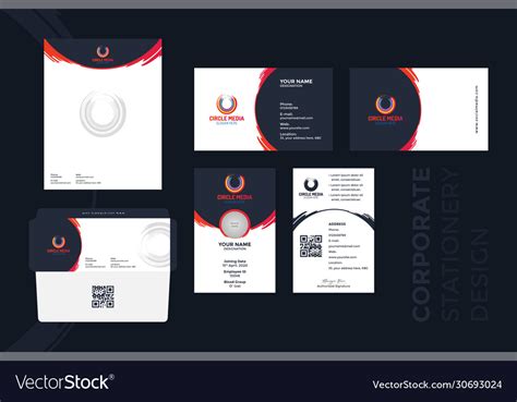 Corporate office stationery design template Vector Image