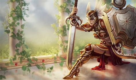 Leona Valkyrie, shield, power, lol, woman, league of legends, tank ...