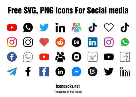 Completely Free SVG, PNG Icons, Logos For Social Media