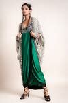 Buy Green Kite- Georgette And Sack Dress- Satin Print & Embroidery ...