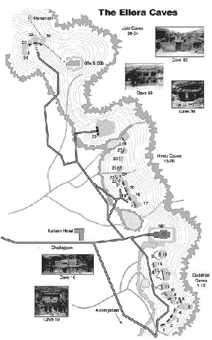 ellora_caves_map_9.5.gif. | Ajanta caves, Kalamkari painting, Map