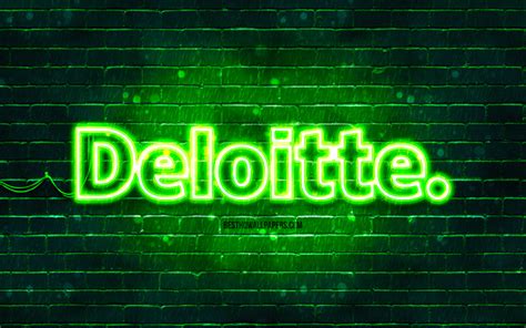 Download wallpapers Deloitte green logo, 4k, green brickwall, Deloitte logo, brands, Deloitte ...