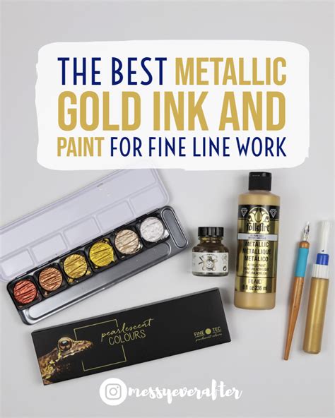 The Best Metallic Gold Ink and Paint for Fine Line Work — Messy Ever After