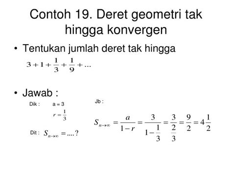 Contoh Soal Deret Geometri Tak Hingga Divergen – Berbagai Contoh