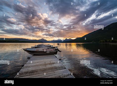 Sunrise from Lake McDonald Stock Photo - Alamy