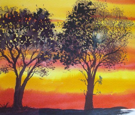 How to Paint a Winter Tree at Sunset in Watercolor: 13 Steps