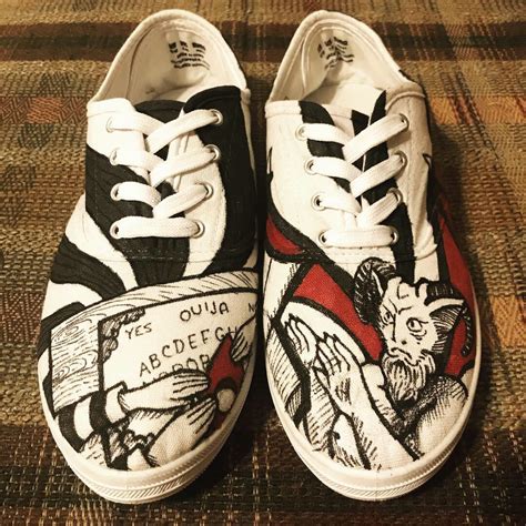 Custom Shoe Art - Ink on Canvas, US Size 9 : r/Art