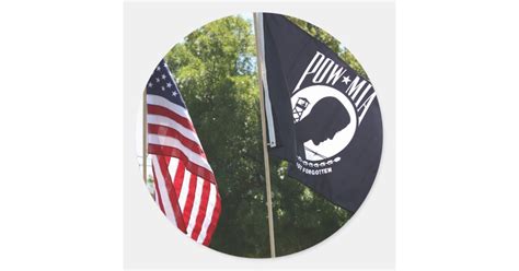 POW Flag Classic Round Sticker | Zazzle