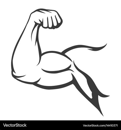 Bodybuilder muscle flex arm Royalty Free Vector Image