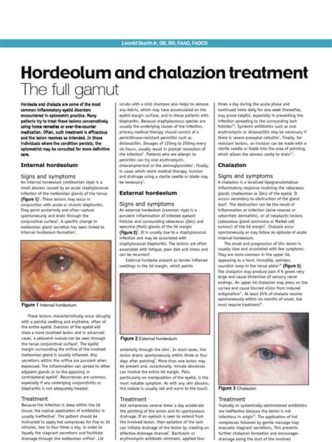 Hordeolum and Chalazion Treatment | PDF | Health Sciences | Diseases And Disorders