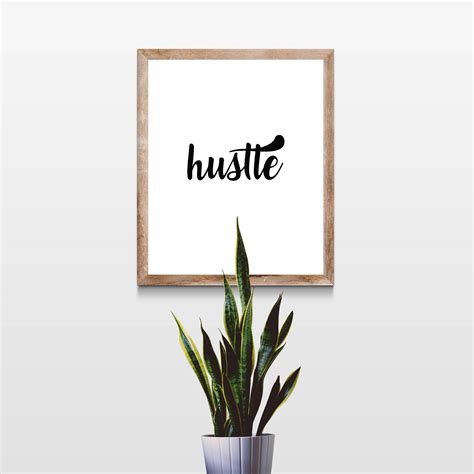 Printable art hustle print hustle wall print home decor | Etsy